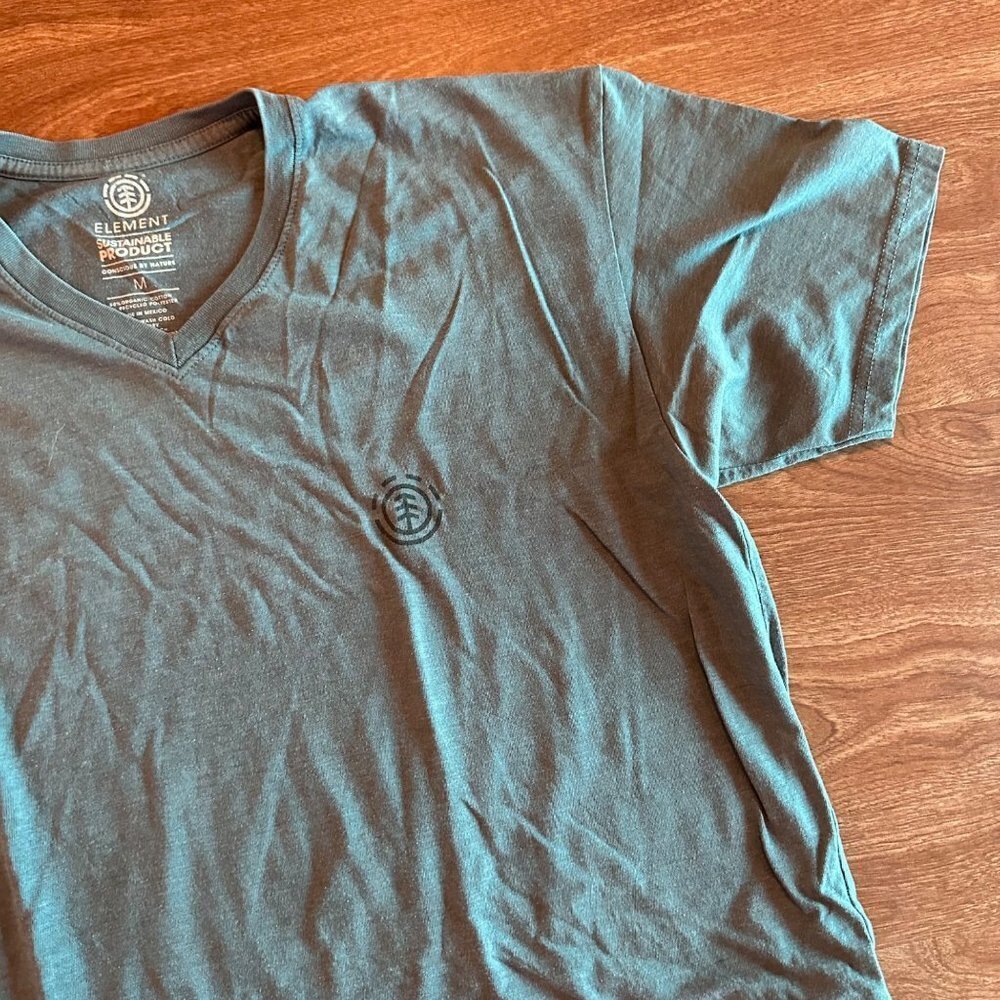 Element V-Neck Light Blue Soft Sustainable Product T-Shirt Size M - Picture 4 of 13